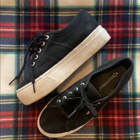 SUPERGA BLACK PLATFORMS - Picture 2 of 3